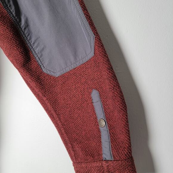 LL Bean Shirt Jacket Men’s XL Red Snap Fleece Shacket Elbow Patches Gorpcore - Picture 4 of 9